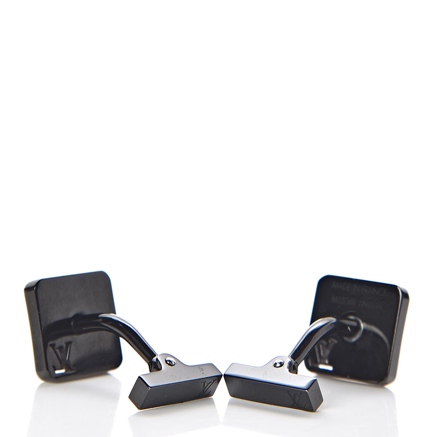 Louis Vuitton Steel Champs Elysees Cufflinks Black 2 of 3