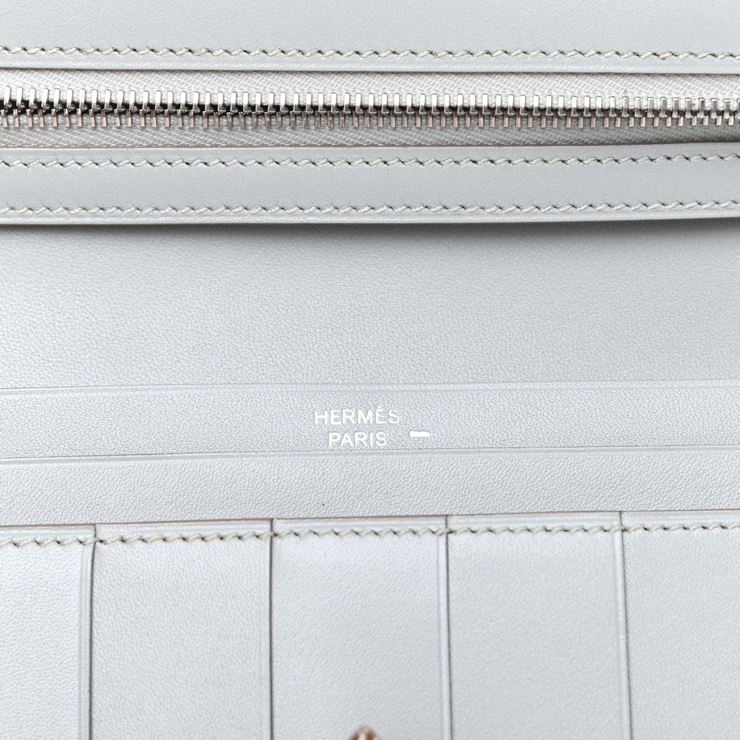 Hermes Tadelakt Lizard Bearn Gusset Wallet Gris Perle Ficelle 5 of 7