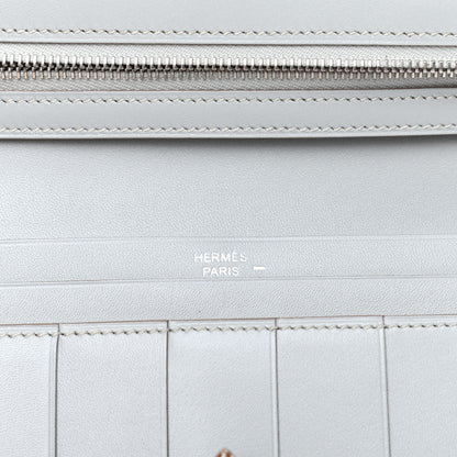 Hermes Tadelakt Lizard Bearn Gusset Wallet Gris Perle Ficelle 5 of 7