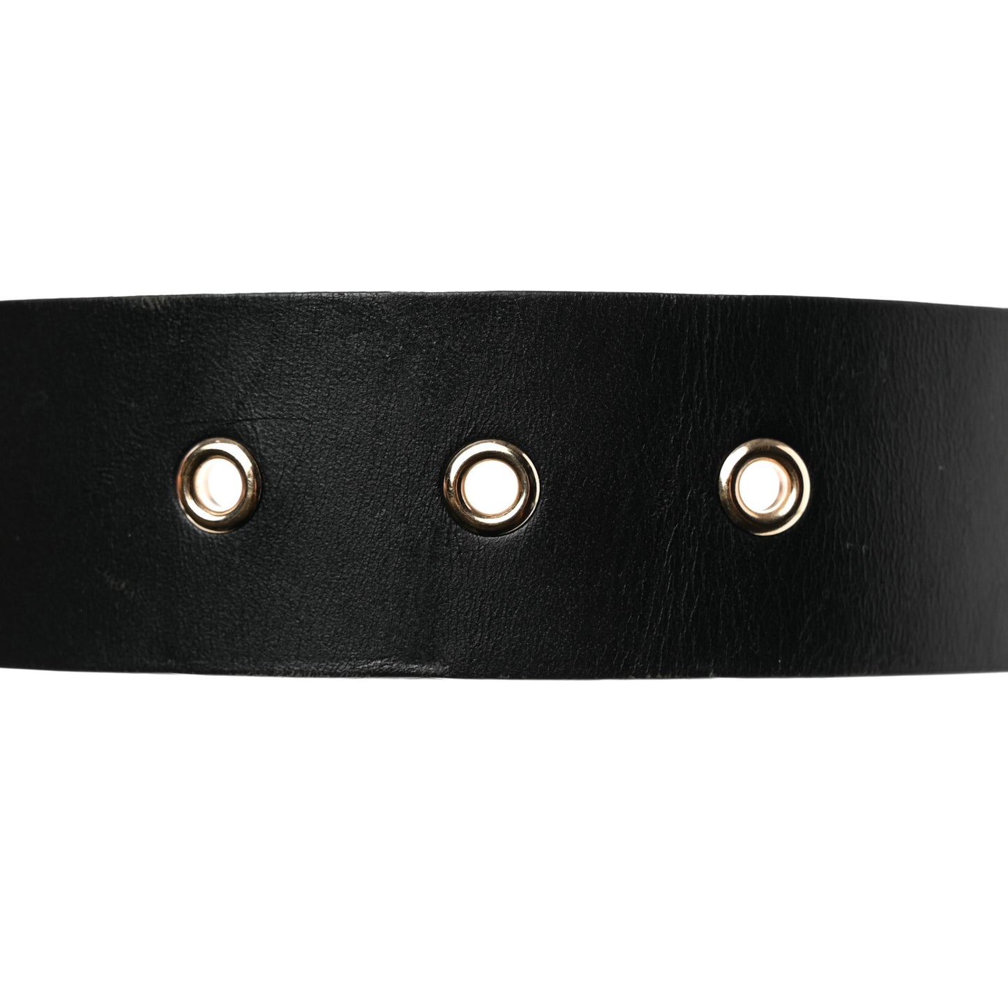 Calfskin Cross Stitch Grommet Belt 80/32 Black