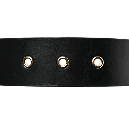 Chanel Calfskin Cross Stitch Grommet Belt 80/32 Black 5 of 7