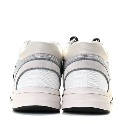 Chanel Nylon Calfskin Suede Womens CC Sneakers 40 Grey White 5 of 11