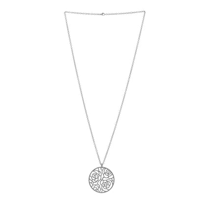 Chanel 18K White Gold Diamond Camelia Pendant Necklace 3 of 4