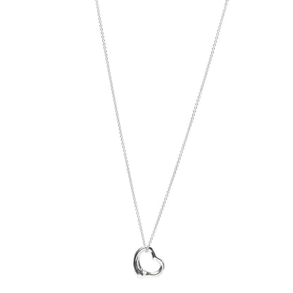Tiffany Sterling Silver 16mm Elsa Peretti Open Heart Pendant Necklace 1 of 5