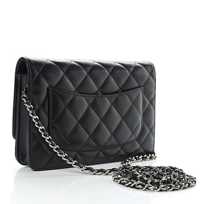 Chanel Lambskin Quilted Wallet On Chain WOC Black 3 of 14