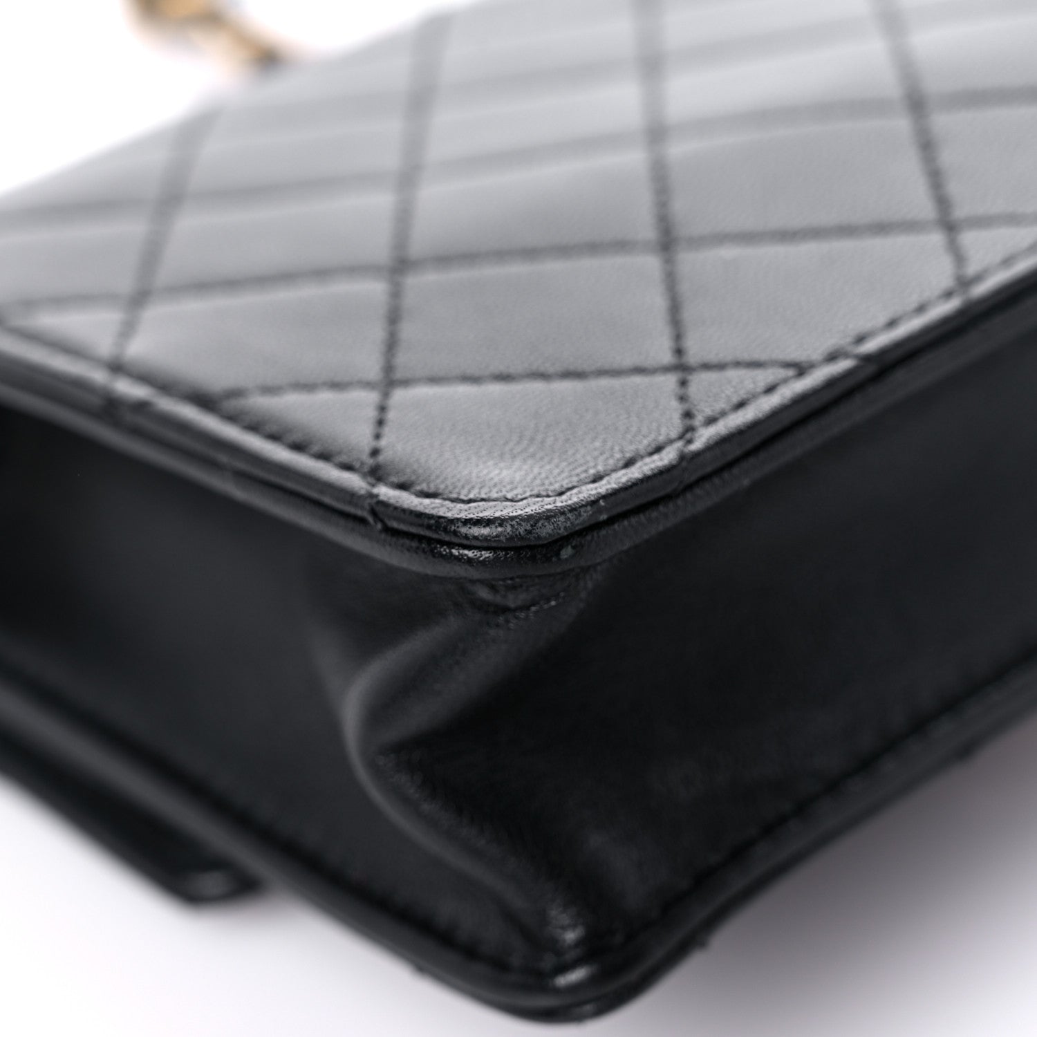 Chanel Goatskin Quilted Logo Small Chic Flap Black 9 of 18