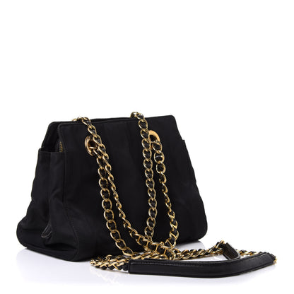 Prada Tessuto Nylon Chain Shoulder Bag Black 2 of 9