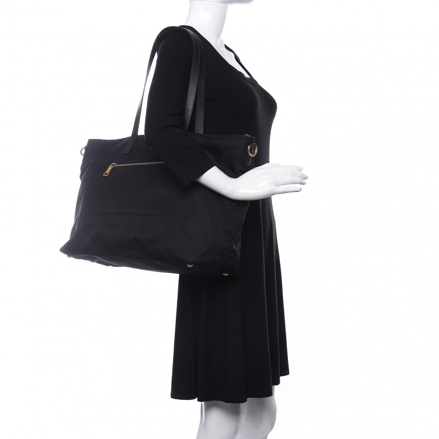 Tessuto Nylon Saffiano Tote Black