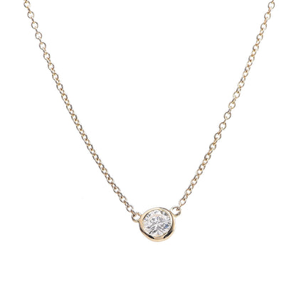 Tiffany 18K Yellow Gold Diamond .23ct Elsa Peretti Diamonds by the Yard Pendant Necklace 4 of 7