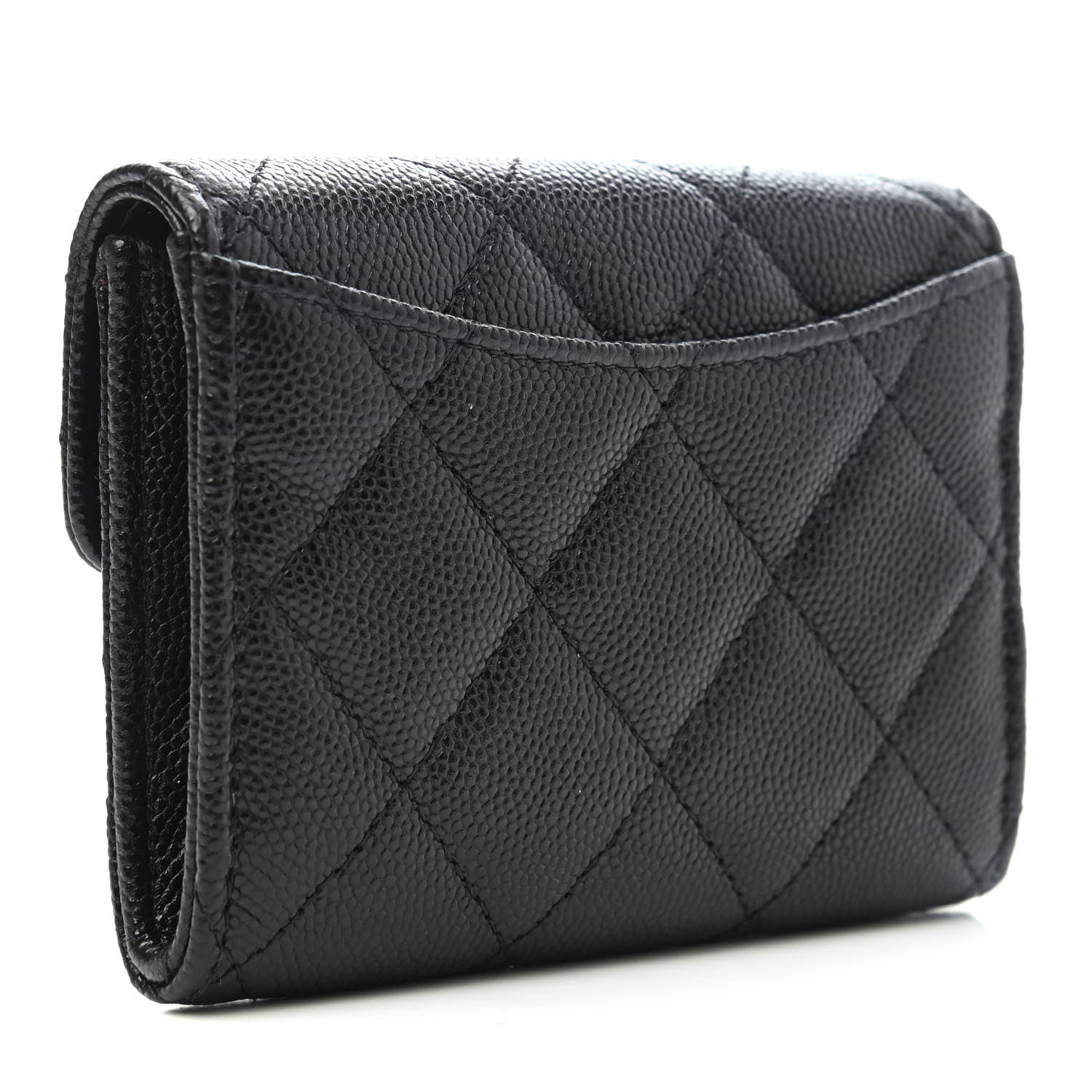 Chanel Caviar Quilted Flap Card Holder Wallet Black 2 of 4