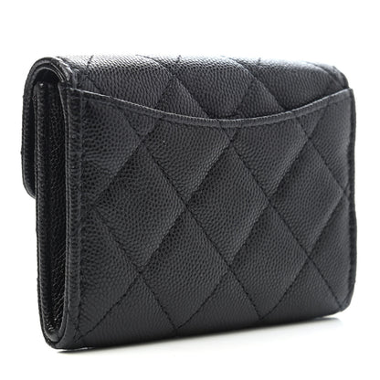 Chanel Caviar Quilted Flap Card Holder Wallet Black 2 of 4