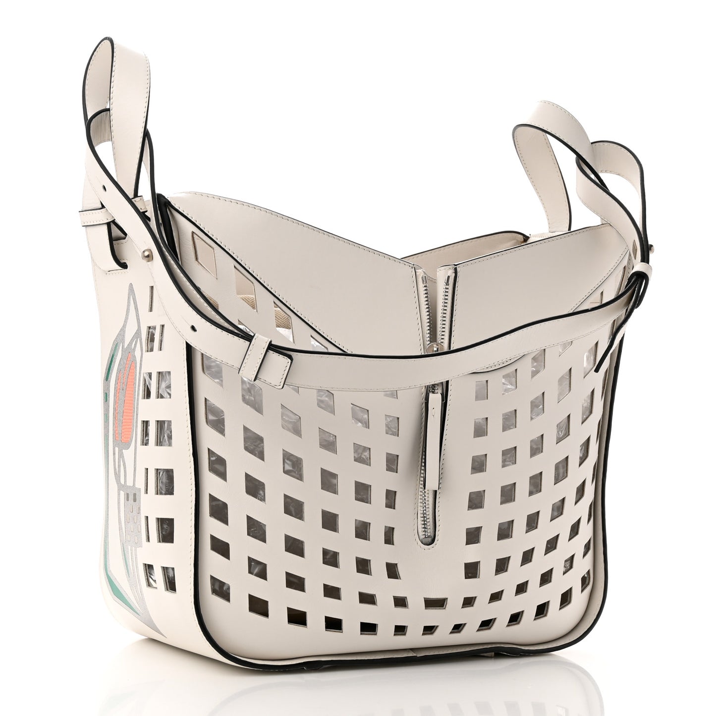 Calfskin Medium Tulip Hammock Shoulder Bag White