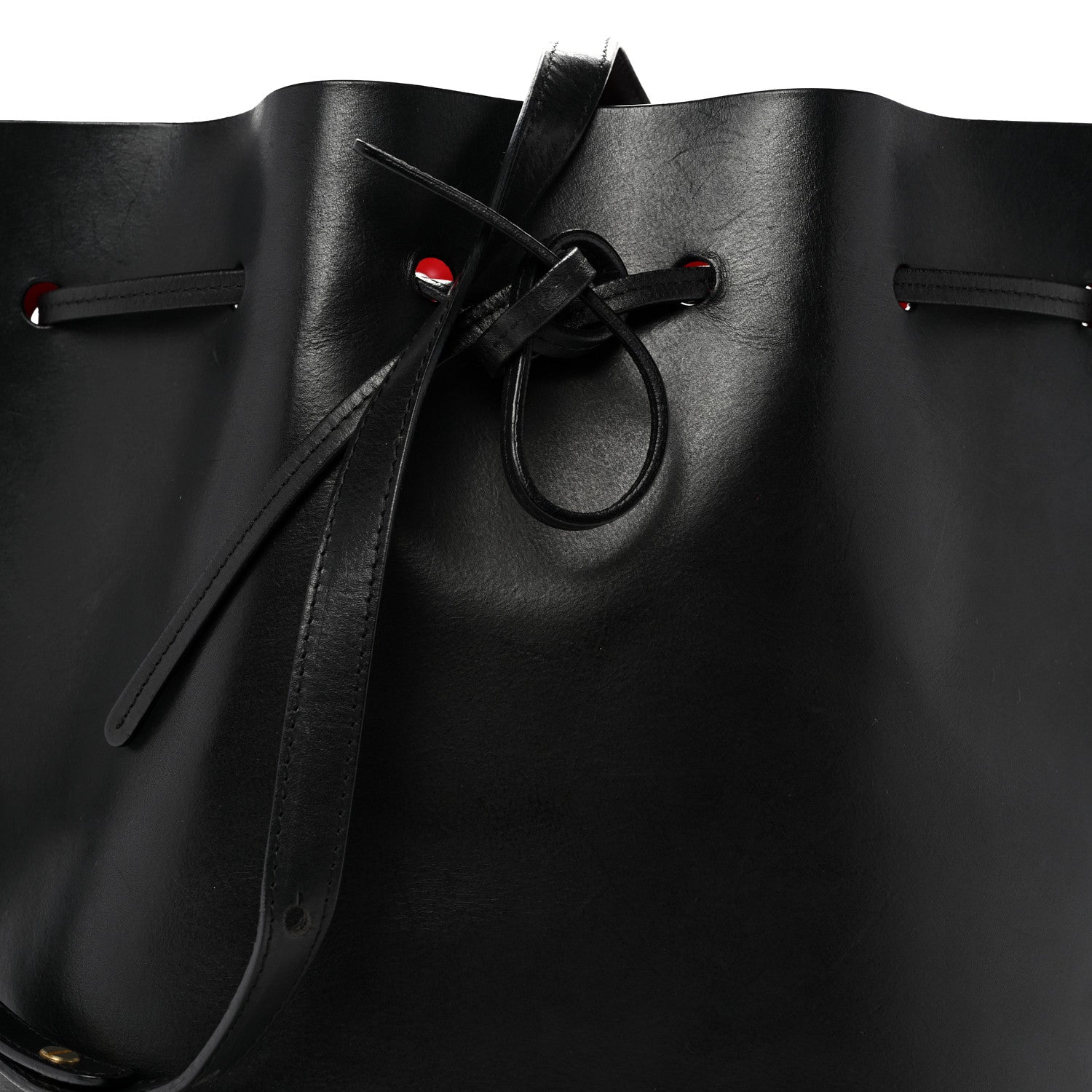 Mansur Gavriel Vegetable Tanned Calfskin Bucket Bag Black Flamma 9 of 15