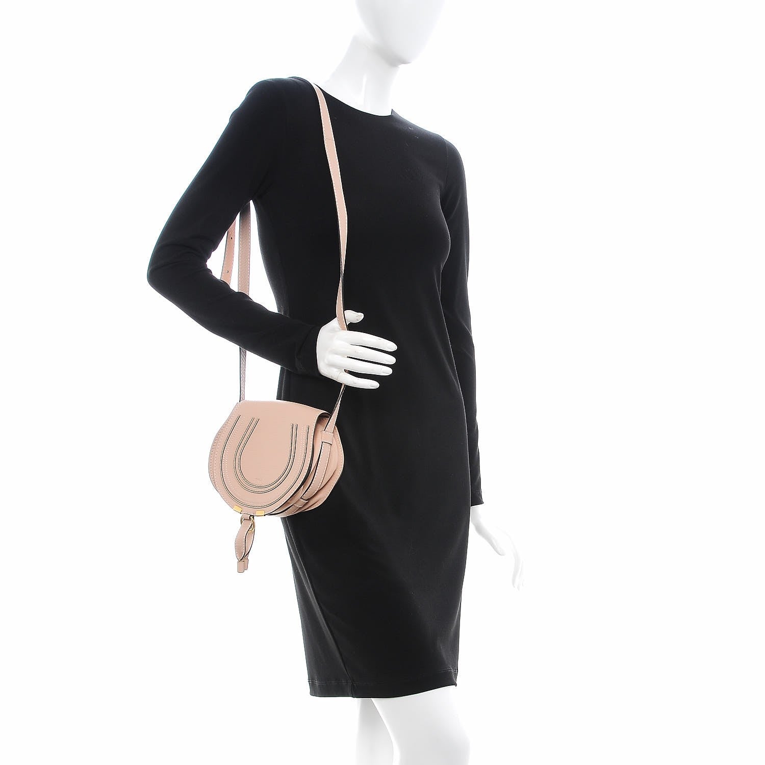 Chloe Calfskin Mini Marcie Round Crossbody Bag Blush Nude 2 of 7