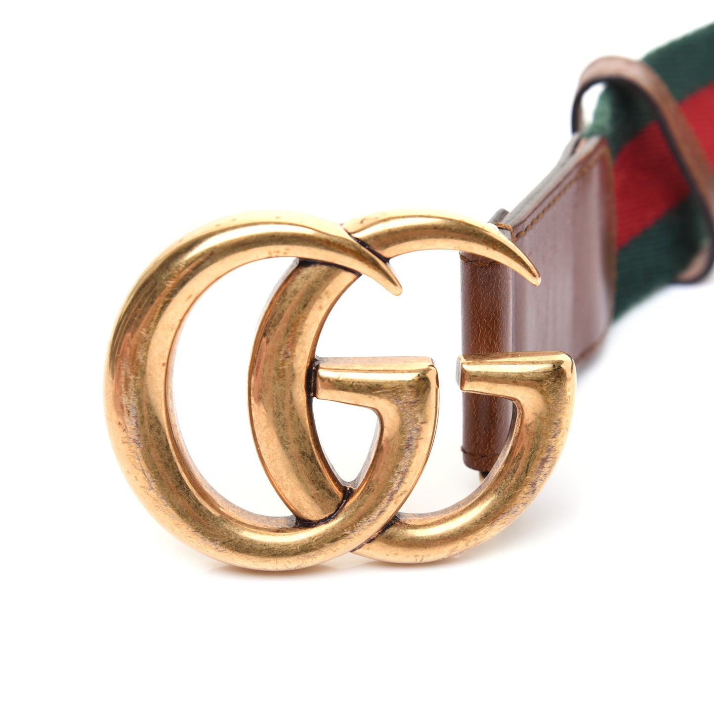 Nylon Calfskin Double G Web 40mm Belt 75 30 Green Red Cuir