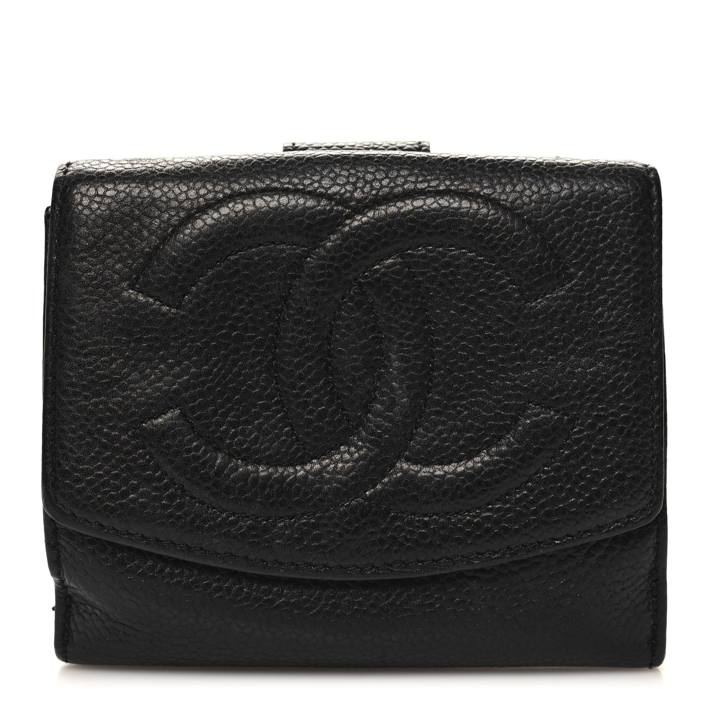 Caviar Timeless CC Compact French Wallet Black