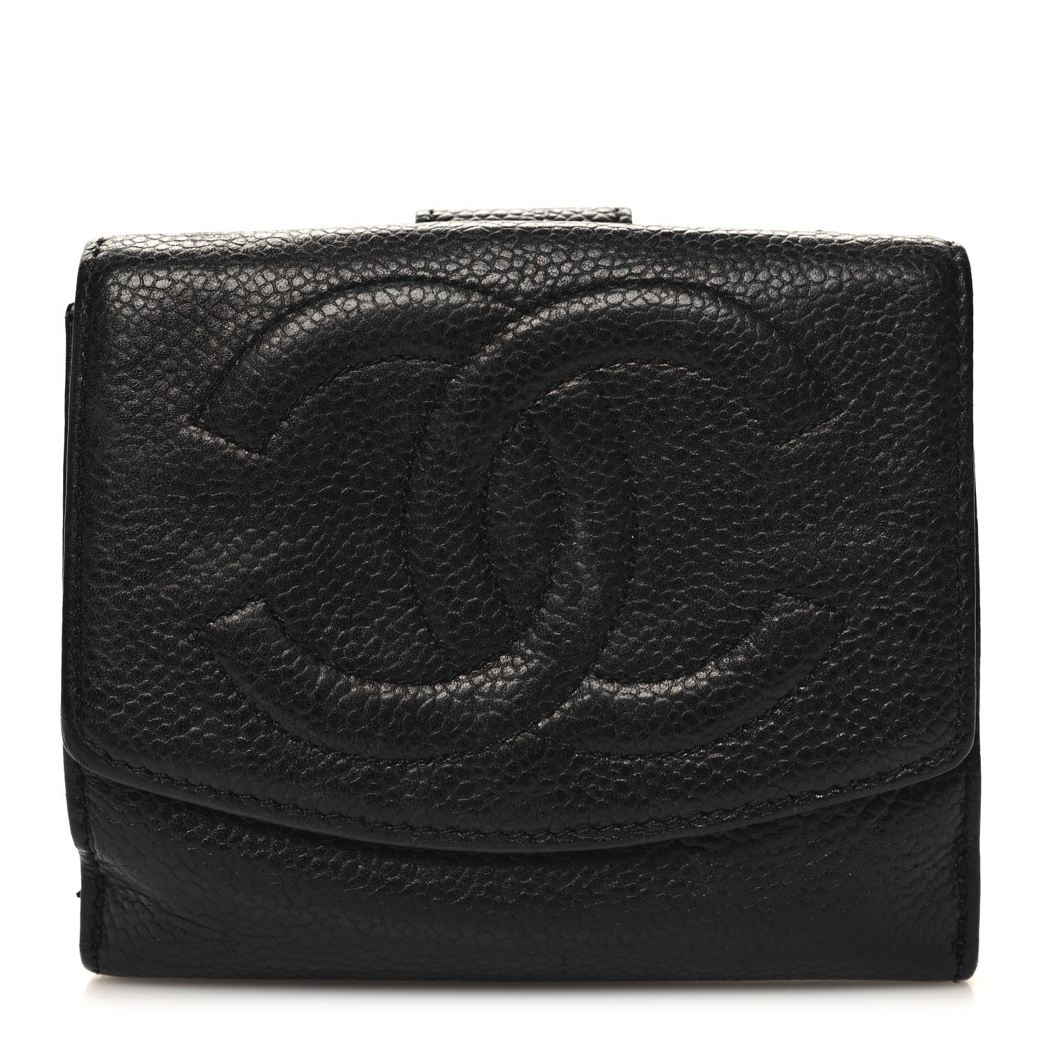Chanel Caviar Timeless CC Compact French Wallet Black 1 of 13