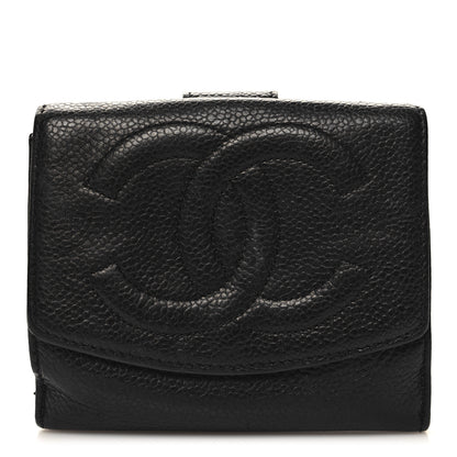Chanel Caviar Timeless CC Compact French Wallet Black 1 of 13