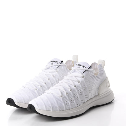 Chanel Fabric Logo Sneakers 39 White 3 of 9