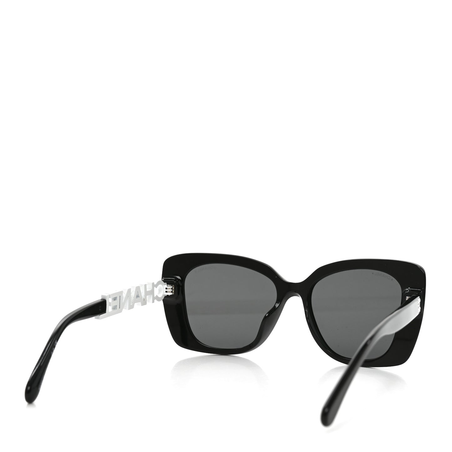 Acetate Strass Square Sunglasses 5422-B-A Black White