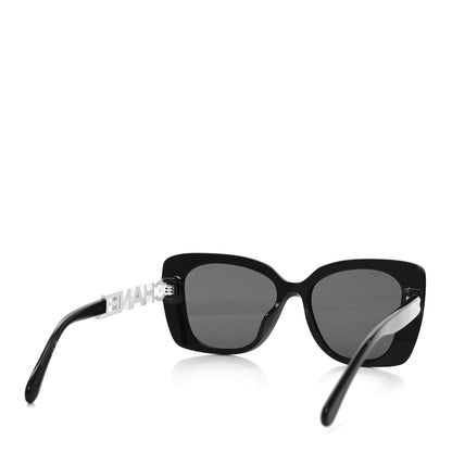 Chanel Acetate Strass Square Sunglasses 5422-B-A Black White 3 of 7