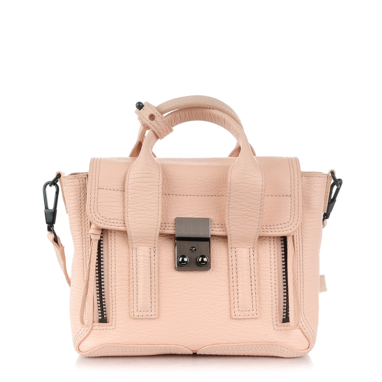 3.1 Textured Calfskin Mini Pashli Satchel Blush