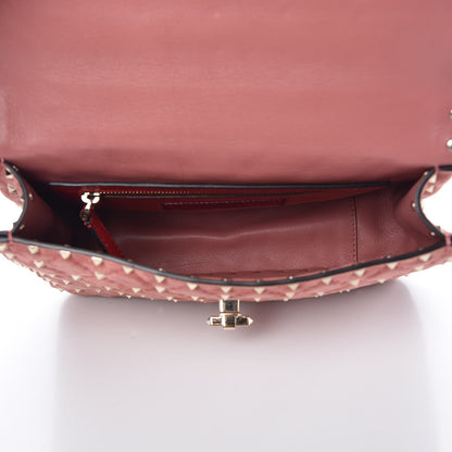 Valentino Garavani Suede Medium Rockstud Spike Shoulder Bag Antico Rosa 5 of 6