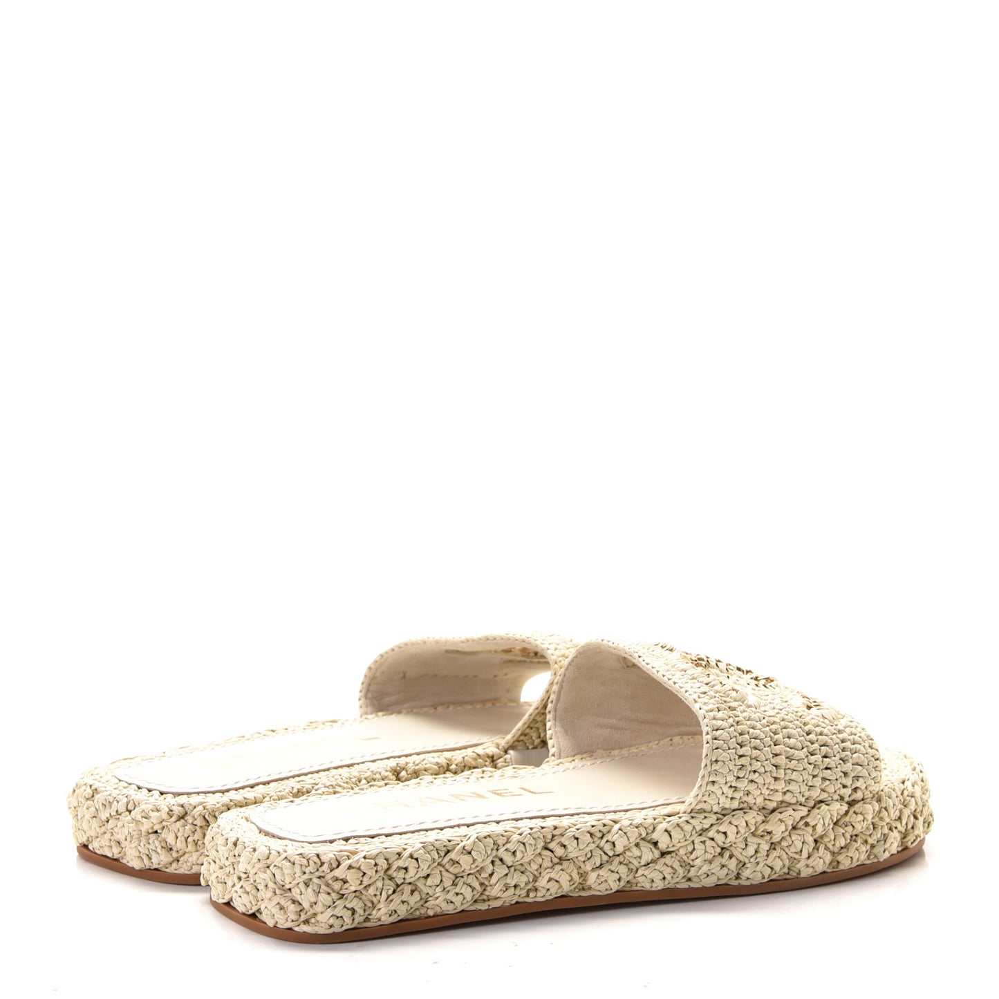 Raffia CC Espadrille Slip On Sandals 37 Beige