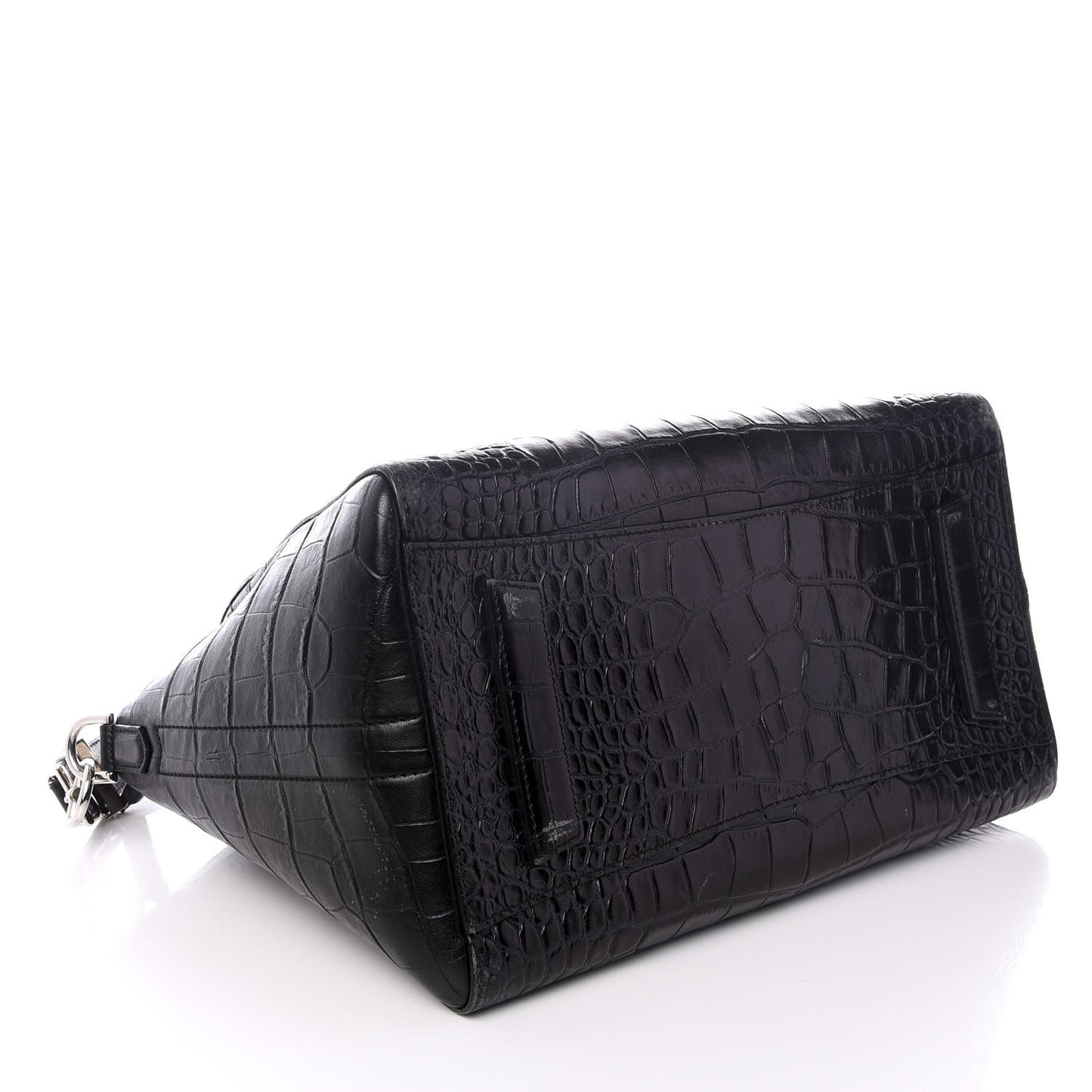 Calfskin Crocodile Embossed Medium Antigona Black