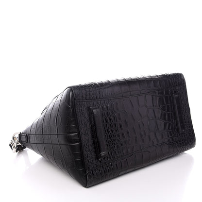 Givenchy Calfskin Crocodile Embossed Medium Antigona Black 3 of 8