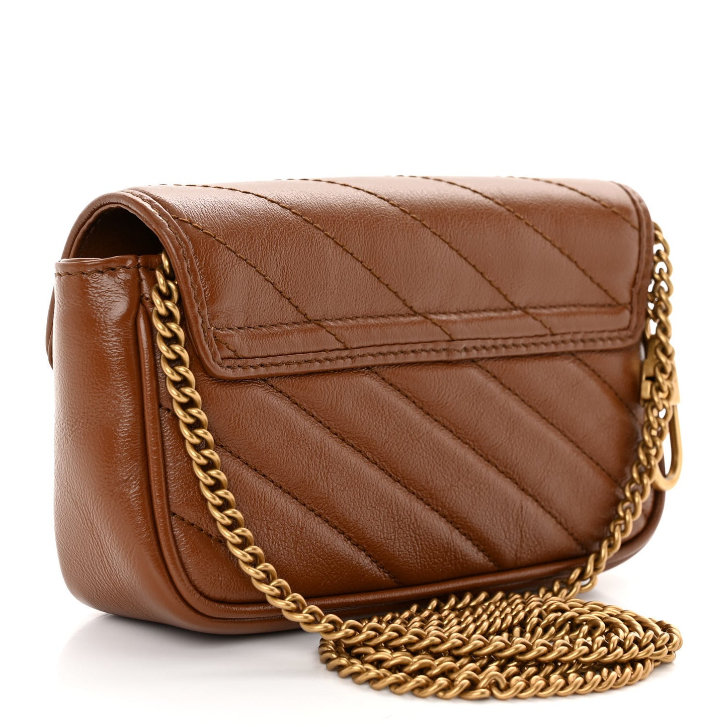 Azalea Calfskin Matelasse Diagonal Super Mini GG Marmont Shoulder Bag Cuir