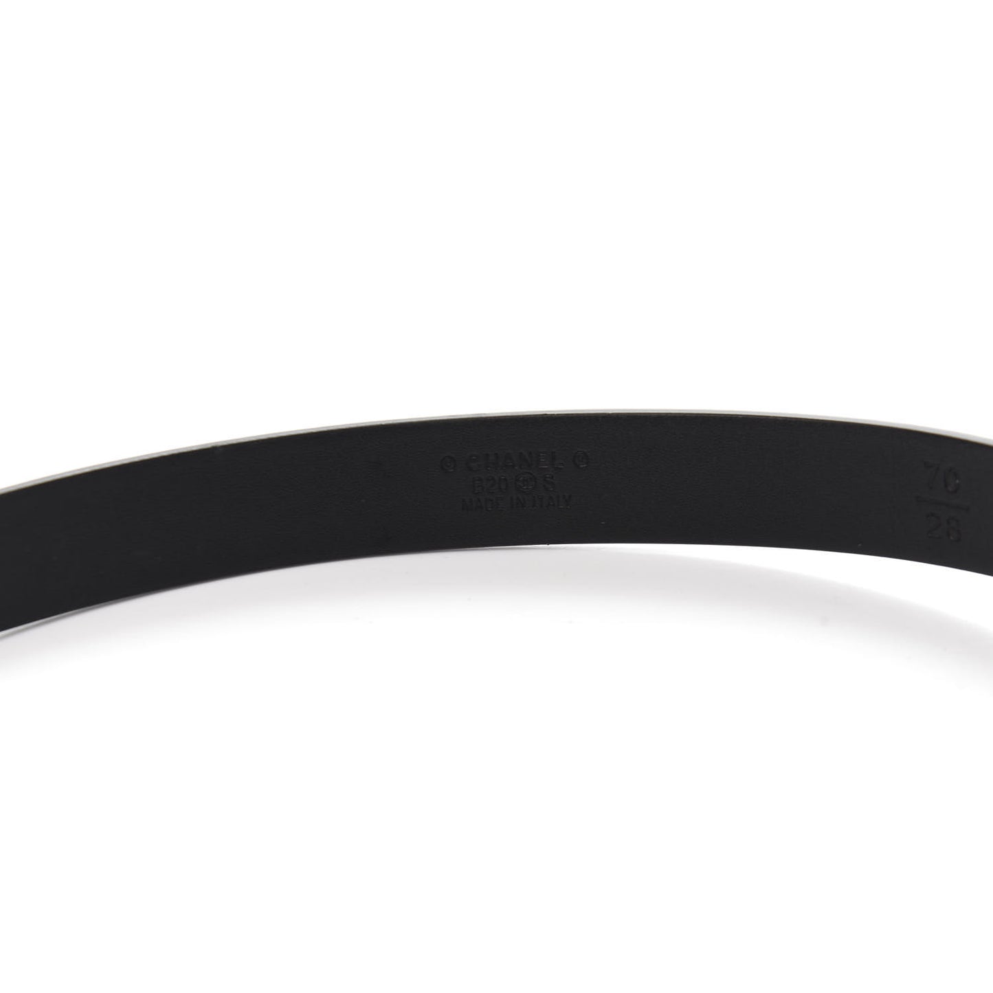 Calfskin CC Pearl Chain Belt 70 28 Black