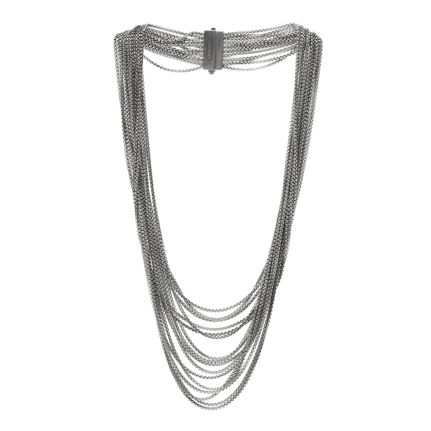 David Yurman Sterling Silver Multi Strand Box Chain Necklace 3 of 5