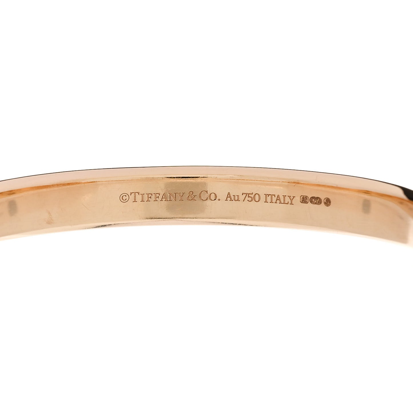 18K Rose Gold Tiffany Lock Bangle Bracelet