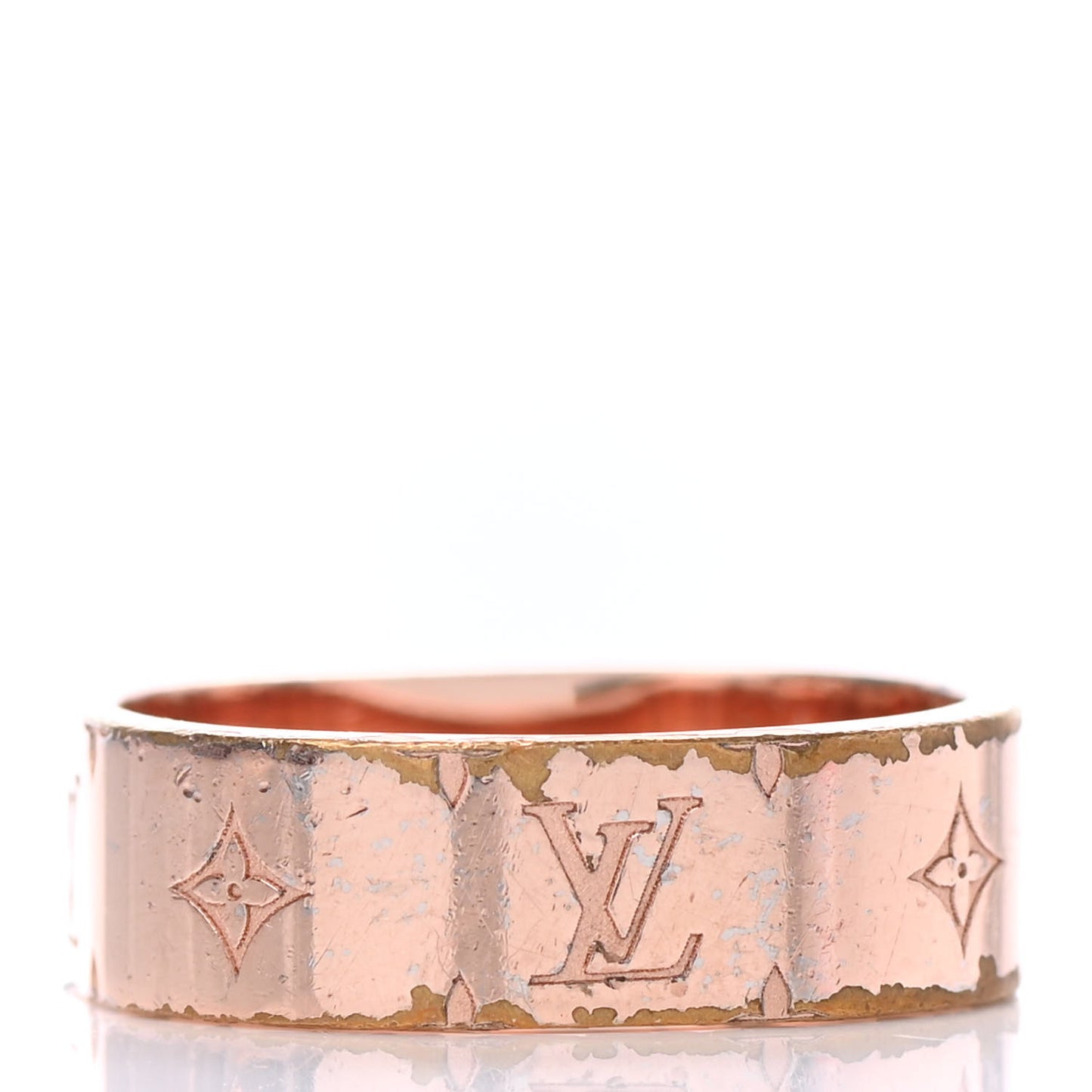 Brass Monogram Engraved Nanogram Ring M Pink Gold
