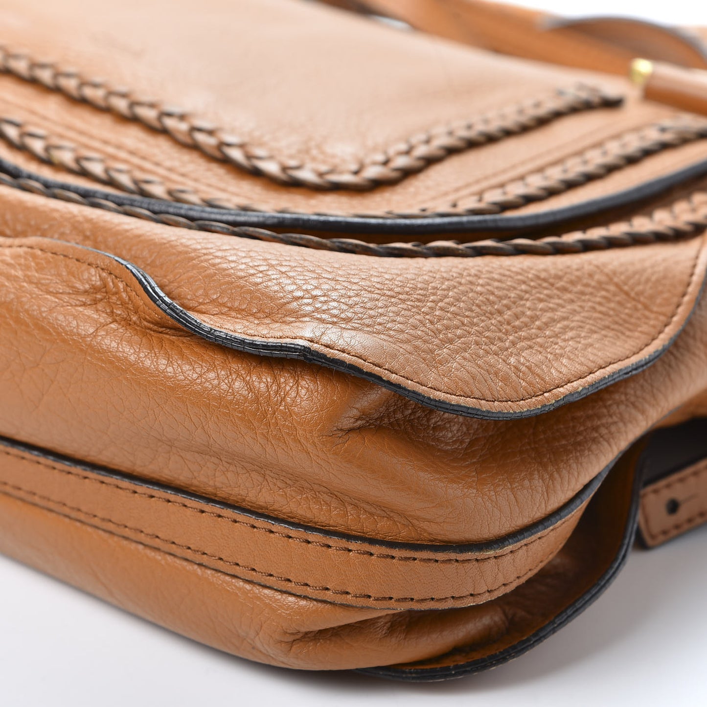 Calfskin Braided Medium Marcie Satchel Whiskey