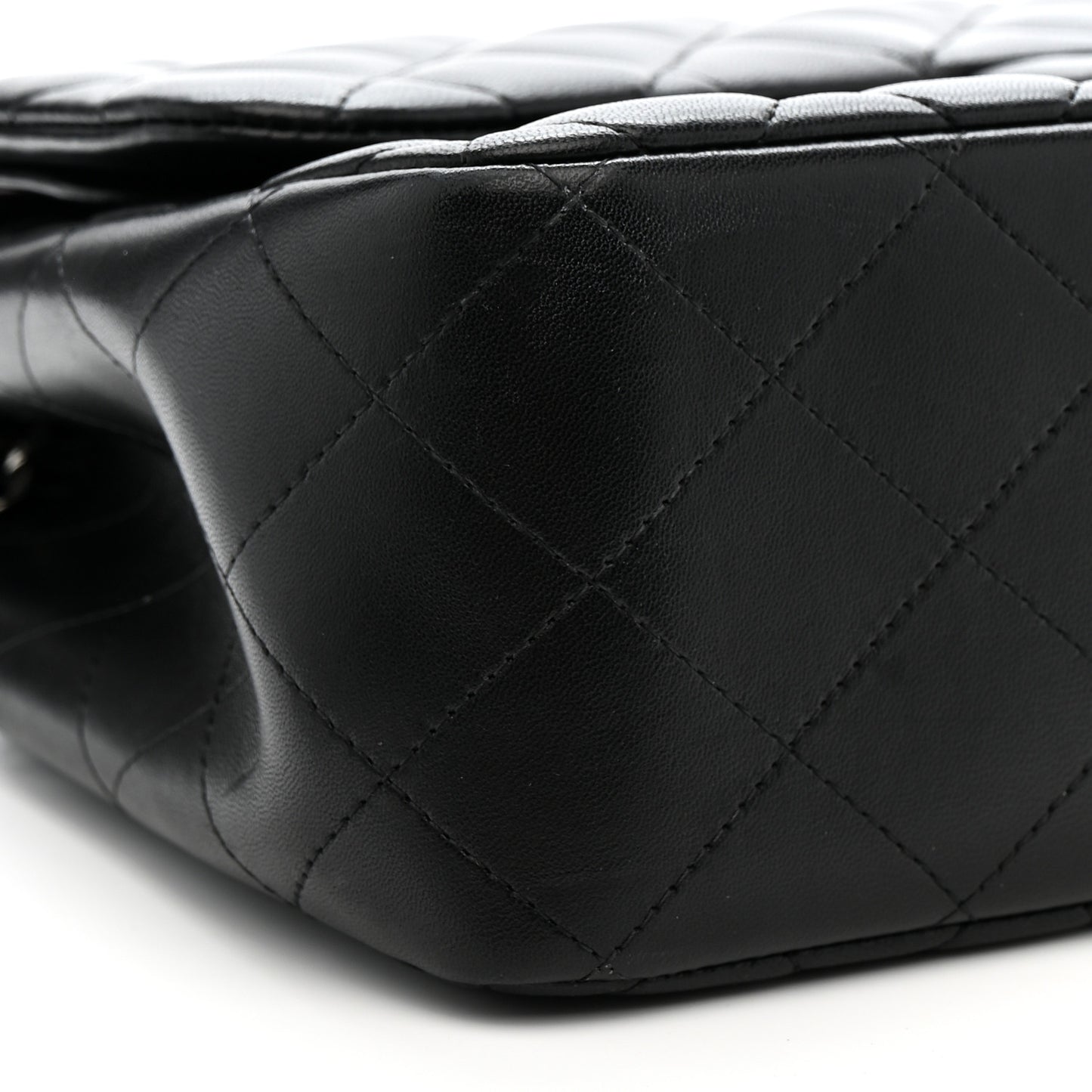 Lambskin Quilted Jumbo Double Flap Black