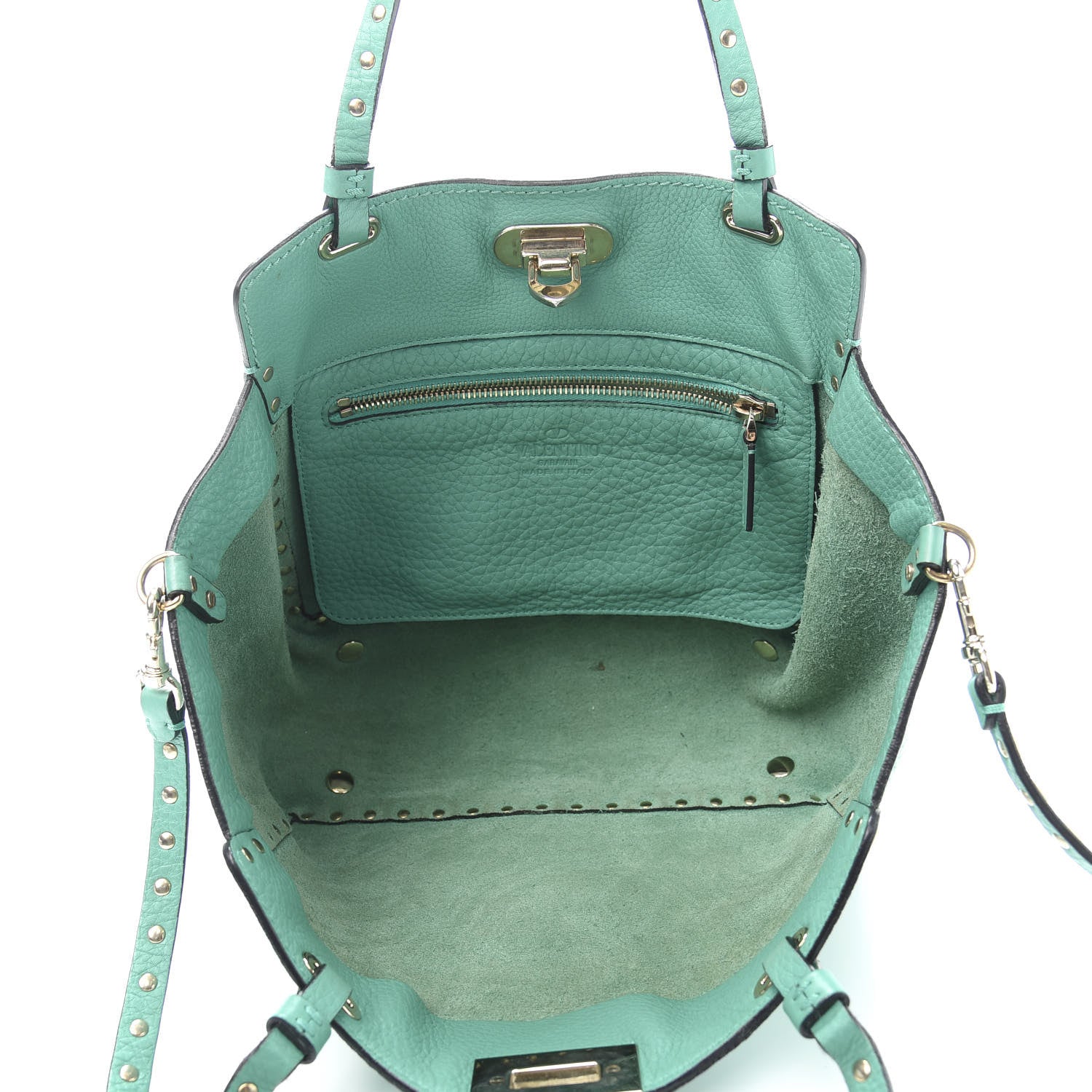 Valentino Garavani Grained Calfskin Small Rockstud Tote Colibri 5 of 12