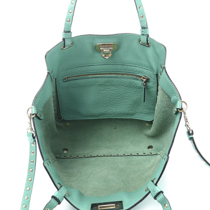Valentino Garavani Grained Calfskin Small Rockstud Tote Colibri 5 of 12