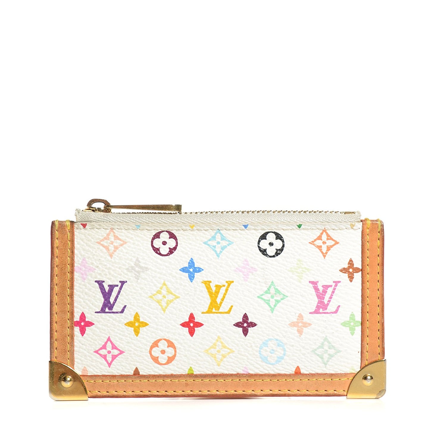 Monogram Multicolor Key Pouch White
