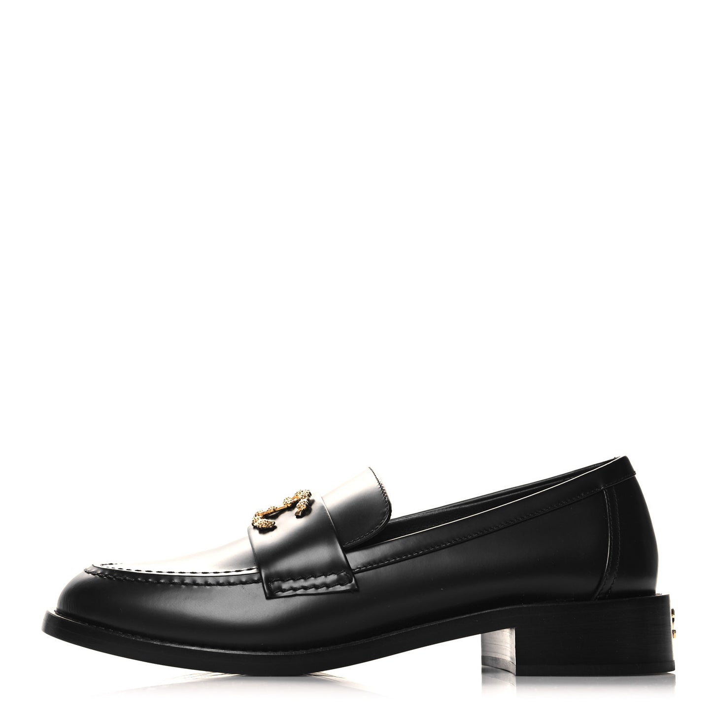 Calfskin Camellia CC Loafers 40 Black