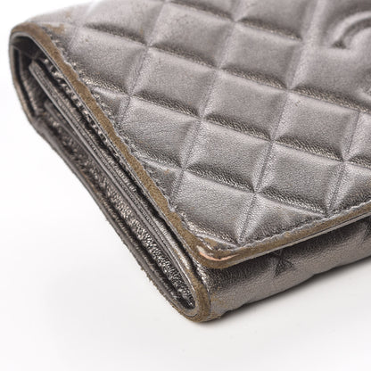 Chanel Calfskin Quilted Large Diamond CC Flap Wallet Dark Silver 12 of 19