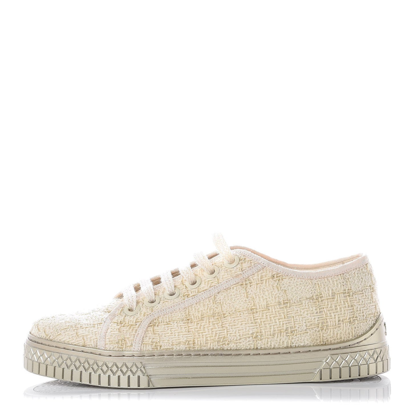 Tweed Sneakers 37 Beige Gold