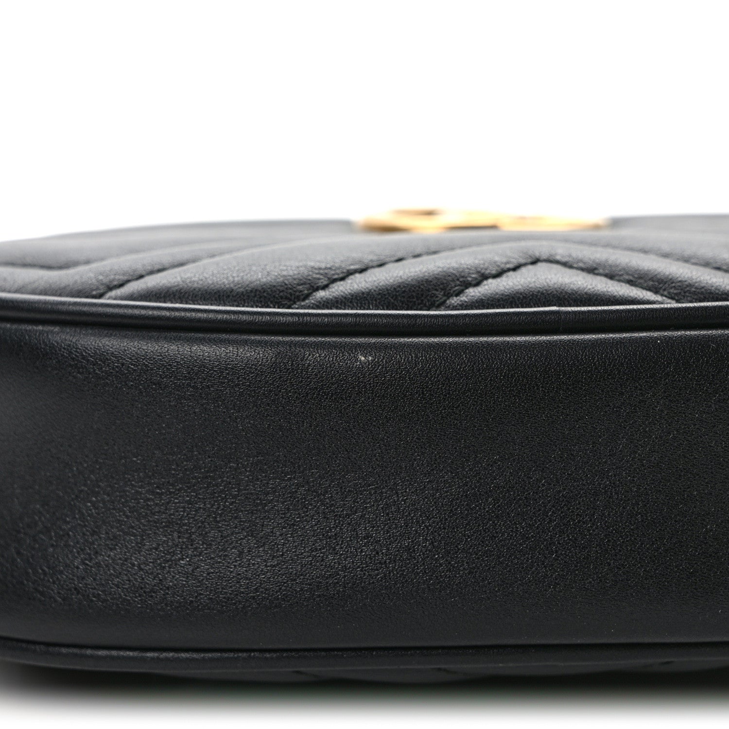 Gucci Calfskin Matelasse GG Marmont Belt Bag 85 34 Black 12 of 13