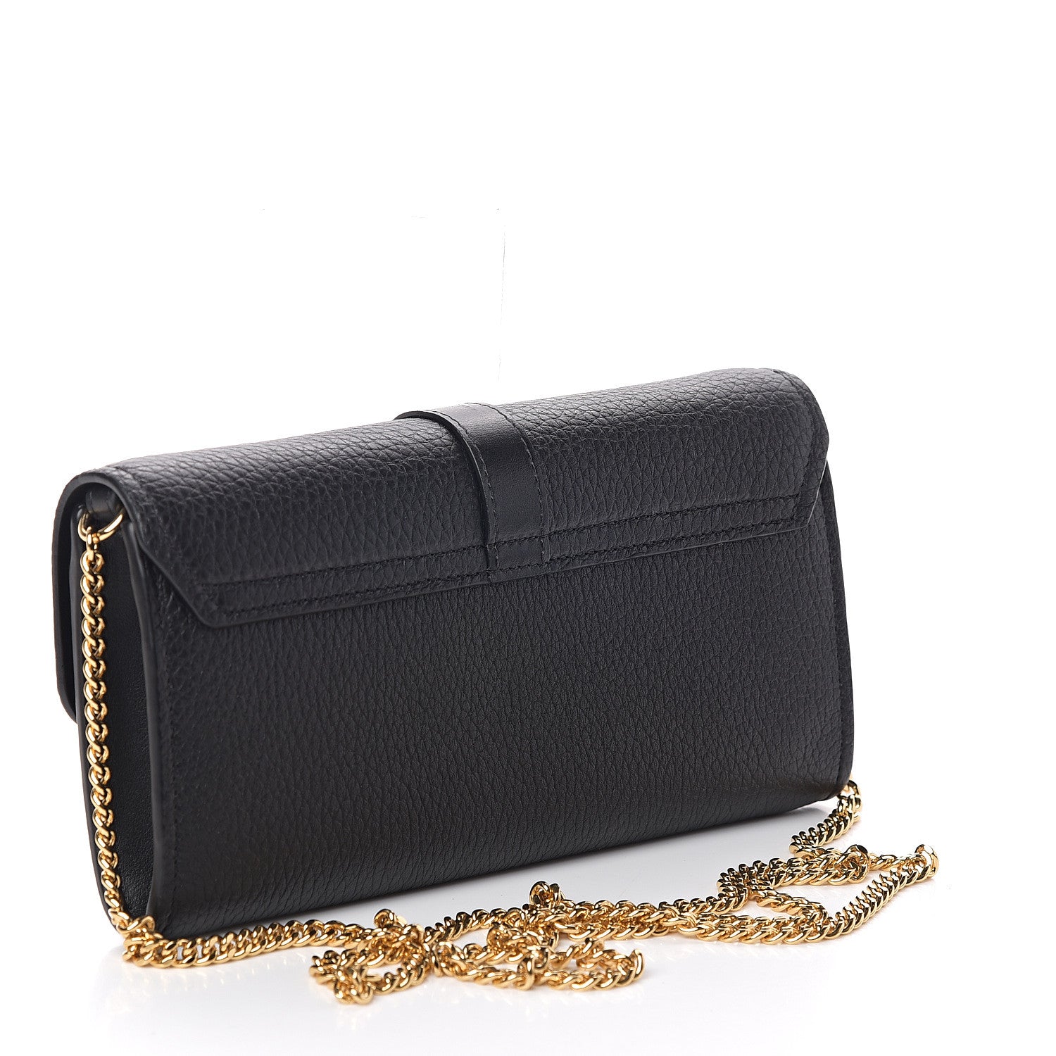 Chloe Shiny Grained Calfskin Aby Wallet on Chain Black 2 of 8