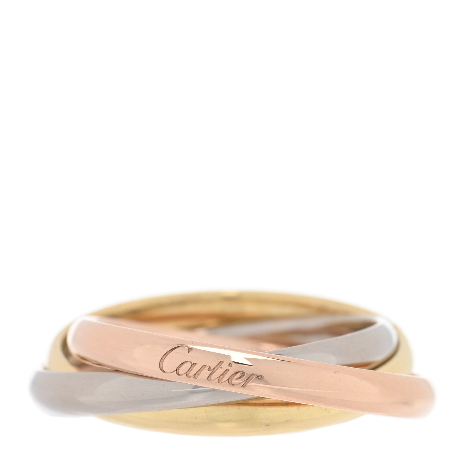 Cartier 18K Pink Yellow White Gold Small Trinity Ring 57 8 1 of 5