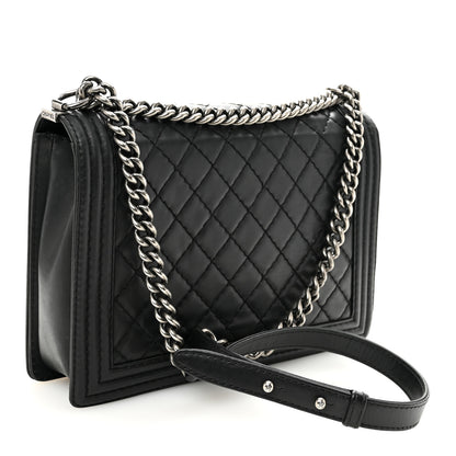 Chanel Calfskin Double Stitch Large Boy Flap Black 3 of 13