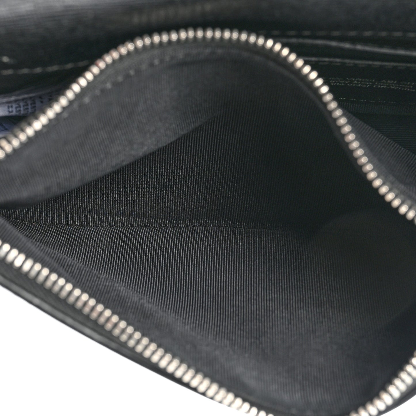 Saffiano Striped Mini Diag Binder Clip Bag Black White