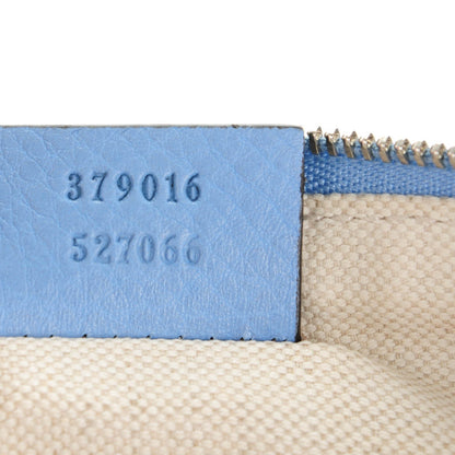 Gucci Pebbled Calfskin Zip Pouch Mineral Blue 8 of 8