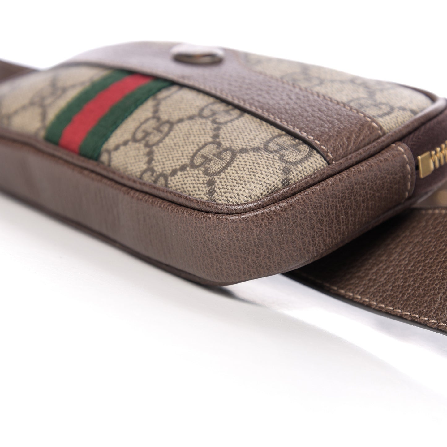 GG Supreme Monogram Ophidia Belted iPhone Case 85 34 Dark Brown